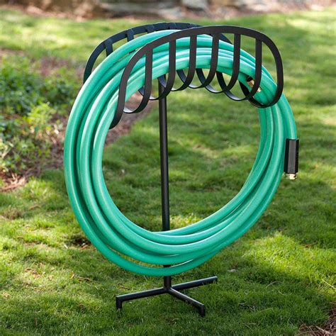 free standing outdoor water spigot|free standing hose reel stand.